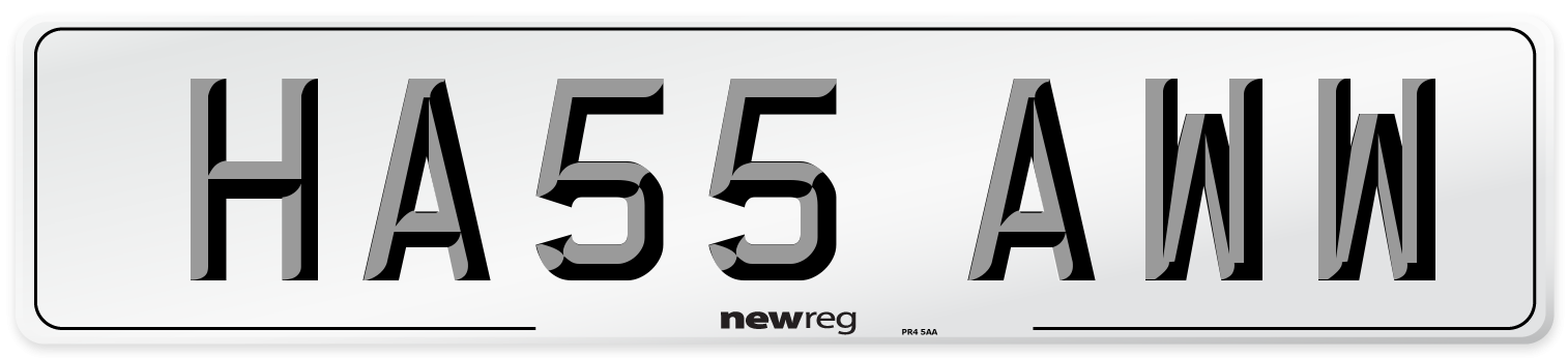 HA55 AWW Number Plate from New Reg